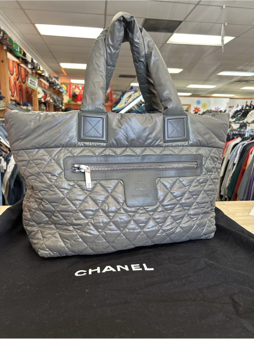 Chanel Quilted Gray Cocoon Tote Bag - Elegant Everyday Carry